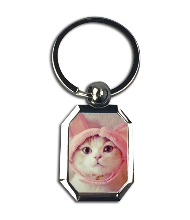 พวงกุญแจสกรีนลาย Cute cat design